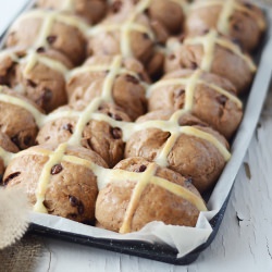 Chocolate Chip Hot Cross Buns