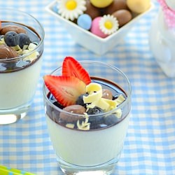 Blanc-Mange with Chocolate Sauce