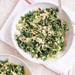Raw Kale and Brussels Sprouts Salad