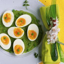 Eggs With Green Fava Beans, Peas &