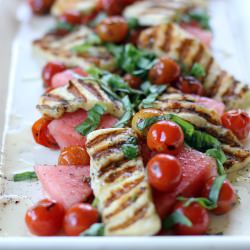 Watermelon and Grilled Haloumi