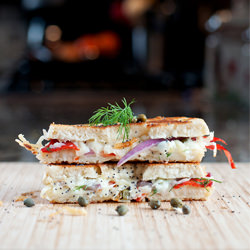 Smoked Salmon Bagel Grilled Cheese