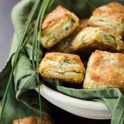 Flaky Chive Chèvre Biscuits