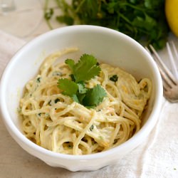 Spicy Cilantro Alfredo Pasta