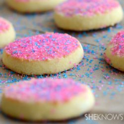 Pretty Pink Shortbread Cookies