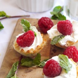 Whipped Cream Raspberry Phyllo Bite