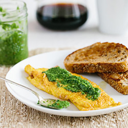 Cheese Omelette w/ Ramp Chimichurri