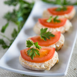 Gouda and Tomato Tea Sandwiches