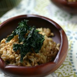 Farro w/ Sweet Onion & Crispy Kale