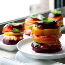 Vegan Rainbow Veggie Lasagna Stacks