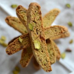 Ginger Pistachio Matcha Biscotti