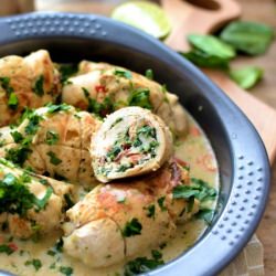 Chicken Rolls with Bacon & Spinach