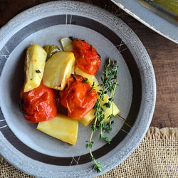 Parsnips, Tomatoes and Scallions