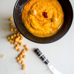 Carrot Hummus with Harissa