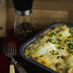 Baked Eggs with Wild Rice