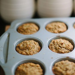 Roasted Banana Zucchini Muffins