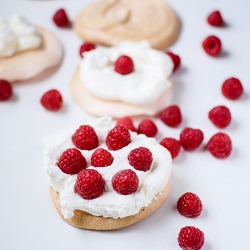 Meringues with Cream & Raspberries