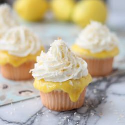 Coconut Cupcakes with Lemon Curd