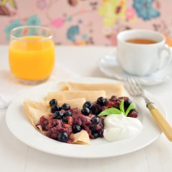 Gluten Free Crepes w Summer Compote