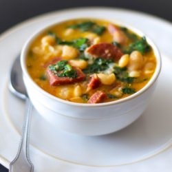 Chourico & Spinach White Bean Stew