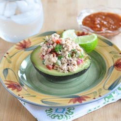 Salmon Salad Stuffed Avocado