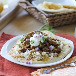 Curry Lamb Naan Tostadas
