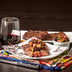 Steak + Blackberry Avocado Salsa