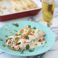 Skinny “Sour Cream” Enchiladas