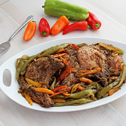 Pepper and Onion Skillet Pork Chops