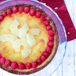 Cream Tart, Pineapple and Raspberry