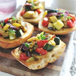 Roasted Ratatouille Toasts