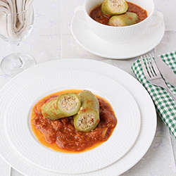 Stuffed Zucchini in Tomato Sauce