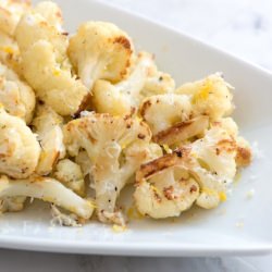 Cheesy Roasted Cauliflower w/ Lemon