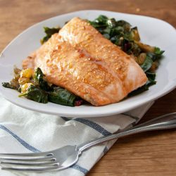 Salmon on Curried Spinach
