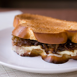 Onion Confit Challah Grilled Cheese