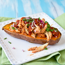 BBQ Chicken-Stuffed Sweet Potatoes
