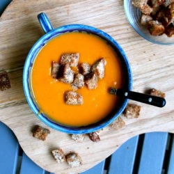 Sweet Potato Bisque with Croutons