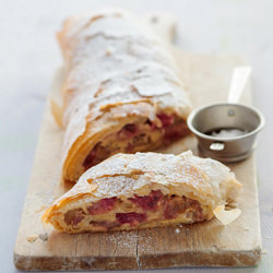 Rhubarb, Ginger and Quark Strudel