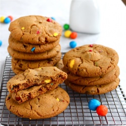 Biscoff Pretzel M&M Cookies