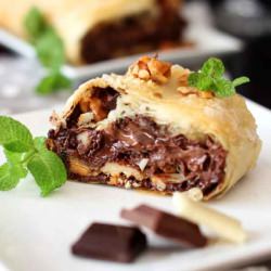 Three Chocolate and Nut Strudel