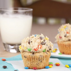 Monster Cookie Dough Cupcakes