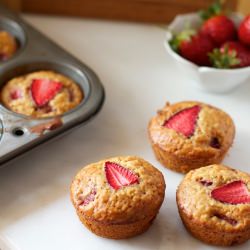 Strawberry Honey Oatmeal Muffins