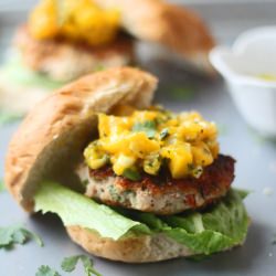 Chicken Burgers with Mango Salsa