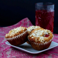 Mango & Sour Cherry Muffins & Tea