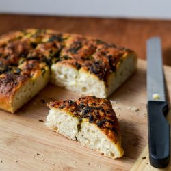 Beer Glazed Basil Focaccia