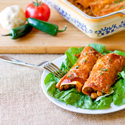 Chicken and Garbanzo Enchiladas