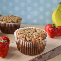 Jumbo Strawberry Banana Muffins