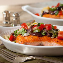 Salmon with Artichoke Tapenade
