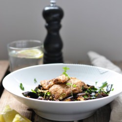 Stuffed European Plaice on Aubergine