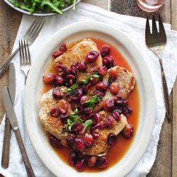 Seared Pork with Roasted Grapes